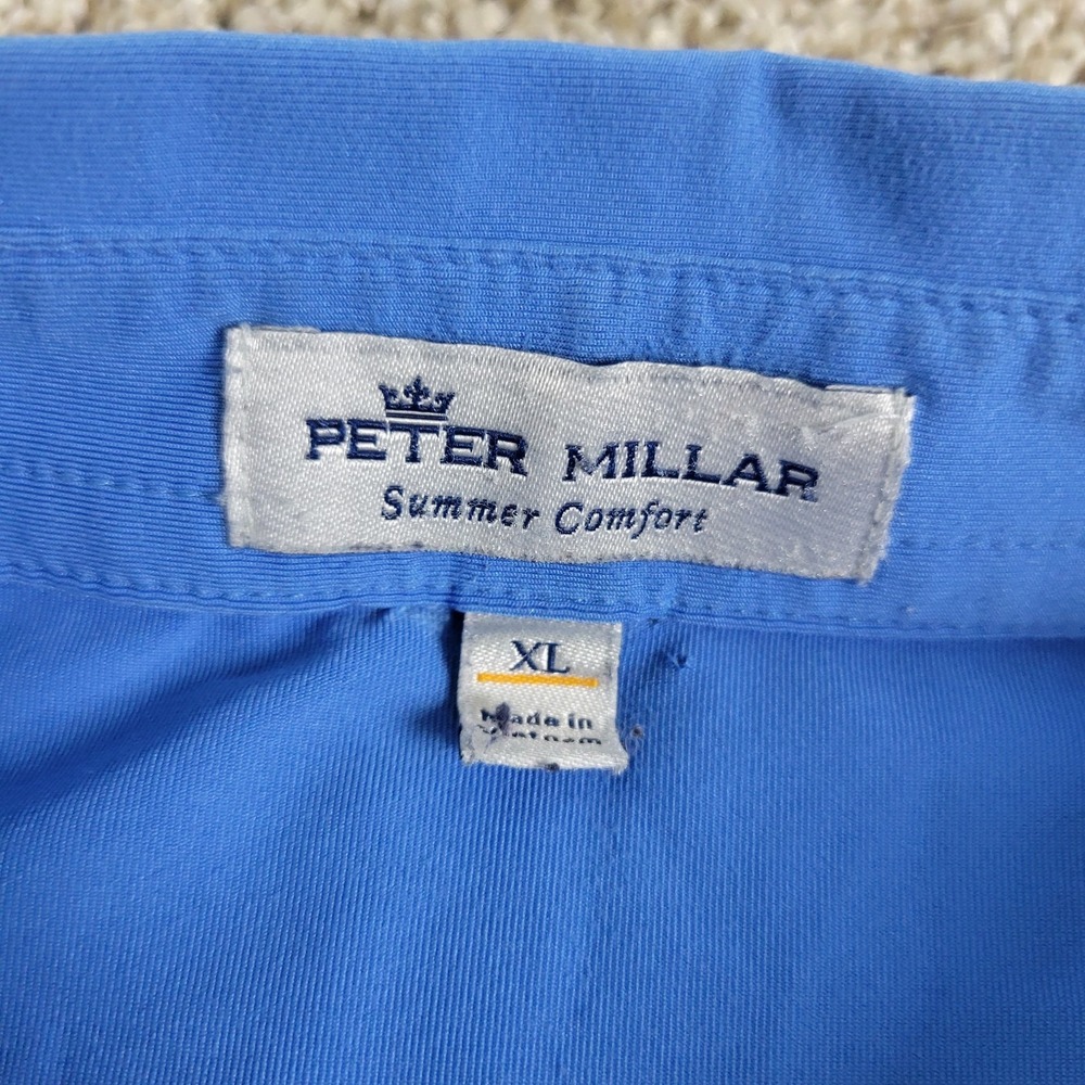 Peter Millar Summer Comfort Mens XL Blue Striped Performance Button Down Polo - Picture 4 of 6